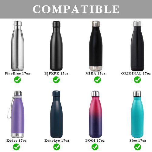 Linkidea Neoprene Water Bottle Carrier with Strap Compatible with S Original, Koodee, MIRA 17oz Cola Shaped Bottle, Insulated Waterbottle Sling Bag Holder with Shoulder Strap, Black