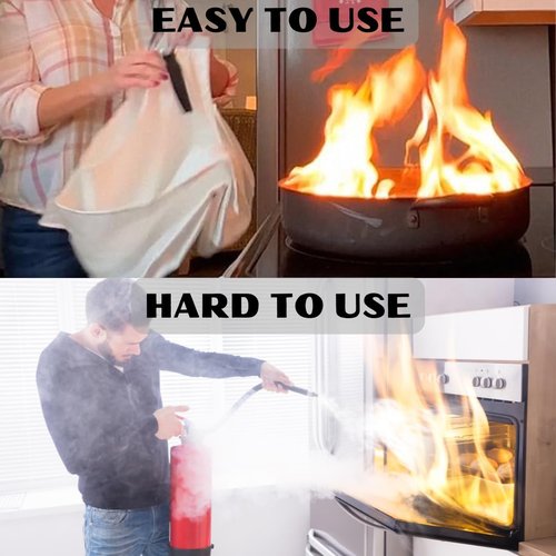 M&MBROTHERS Emergency Fire Blanket - Fire Suppression Safety Blanket for Kitchen, Car, Office, and Home - Compact and Easy to Use - Heat Resistant for Fire Safety