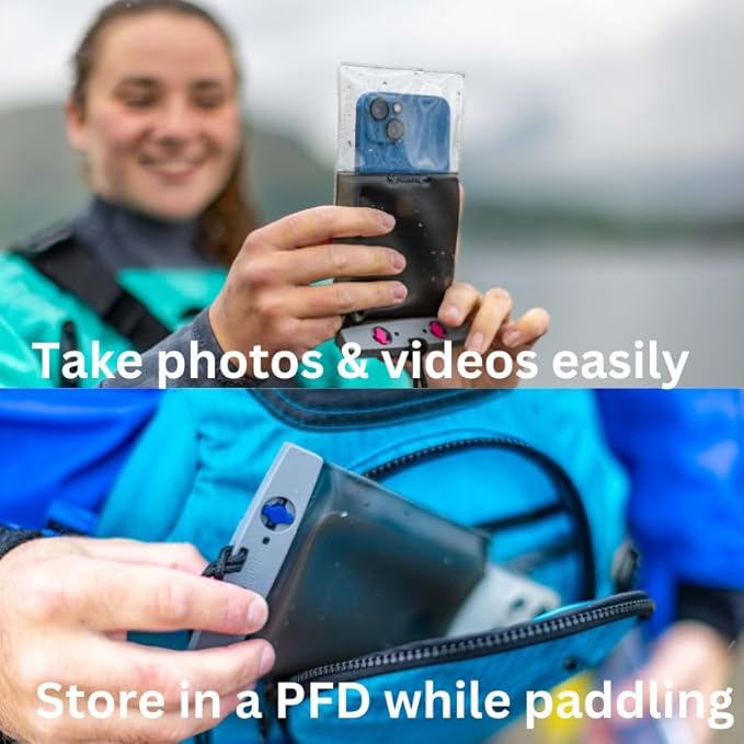 Aquapac Waterproof Phone Case, Small, Blue, Lanyard, iPhone and Android, Made in The UK, Hiking, Mountain Biking, Running Accessory, Travel Essential, 5 Year Warranty. IPX8 Certified to 30 ft deep.