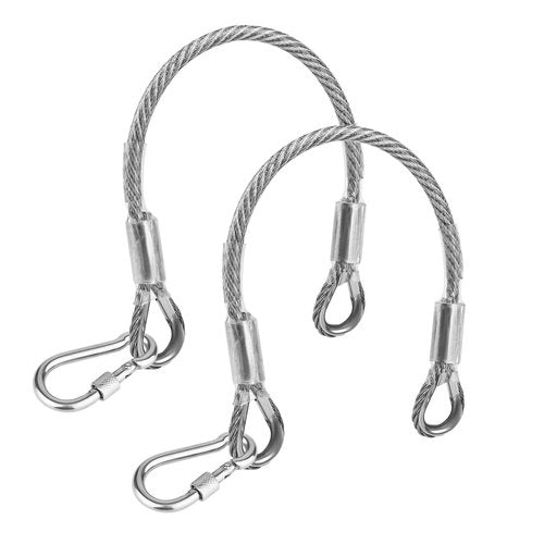 NQEUEPN 2 pcs 10" Gym Extension Cables, Home Gym Machine Accessories for LAT/Tricep Pull Down Replacement Fitness Extension Cables Compatible with Bowflex (Carabiner with Nut)