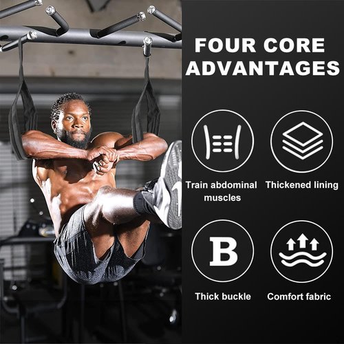 Hanging Ab Straps for Pull Up Bar, Abdominal Muscle Building Padded Arm Support Slings, Ab Sling Straps for Training Knee and Leg Raises, Ab Workout Equipment