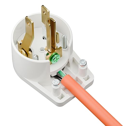 12-Direction Adjustable Nema 5-15P Right Angle AC Plug - 5 Pack, 15A, 125V, White, ETL Verified