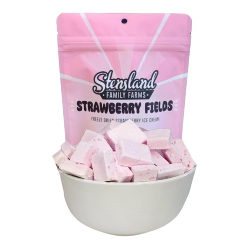 Stensland Freeze Dried Ice Cream (1.5oz) Strawberry, Cotton Candy, Mint Chip. (Strawberry)