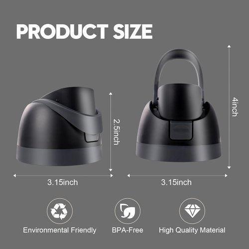 Ruzkq Replacement Lid for Owala Freesip, Compatible with Owala Cup 16oz 24oz 32oz 40oz, One Button Water Bottle Top Lid Replacement Accessory, Leakproof, BPA-Free (Black)
