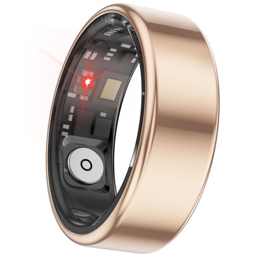 Bitzeit Smart Ring Fitness Tracker for Men Women, Health Sleep Heart Rate Blood Oxygen Tracker Smart Ring with Wireless Charger Box, IP68 Waterpro of Bluetooth Tracker Rings, Free APP (Golden#11)