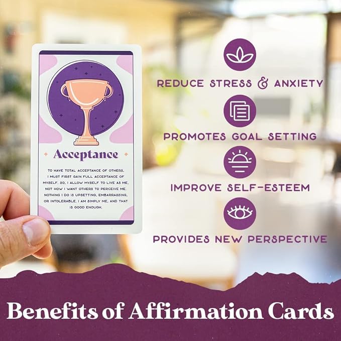 Purple Canyon Affirmation Meditation Kit with White Sage Smudge Kit and Affirmation Cards for Mindfulness and Stress Relief