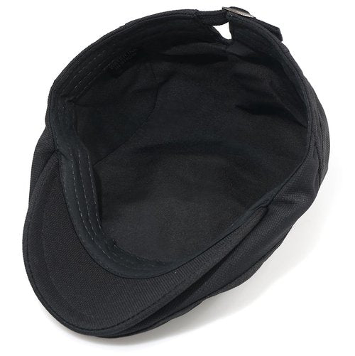 Taidor Newsboy Hats for Men Flat Cap Adjustable Irish Cabbie Ivy Driving Hunting Hat Black