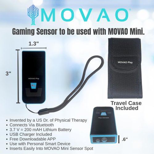 MOVAO Mini Gaming Play Sensor – Add-On Accessory for MOVAO Mini In-Bed Leg Press – Physical Therapy Biofeedback Game System for Eccentric & Isometric Strength Training