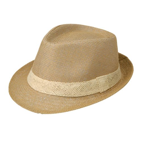 Short Brim Straw Fedora Hat Sun Protection Panama Hat Packable Jazz Beach Cap Roll Up Trilby Cap for Men Women Khaki