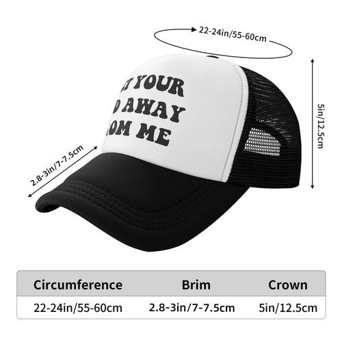 Buxtom Get Your Kids Away from Me Funny Adjustable Mesh Trucker Hat Unisex Fishing Caps Men WomenBlack
