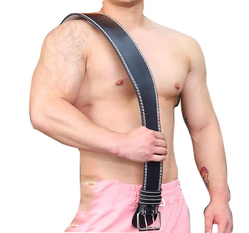 Weight Lifting Belts, PU Leather Blck 34 Inch to 38 Inch of Round Waist Adjustable Waist Belt for Weightlifting, Work Out, Sports and Exercise (Medium)