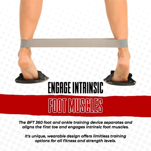 BFT 360 Barefoot Trainer Exercise Device - Balance Pods for Plantar Fasciitis and Ankle Sprains - One Large and One Small Balance Pod - 3 Mini Resistance Bands with Progressive Resistance - Black