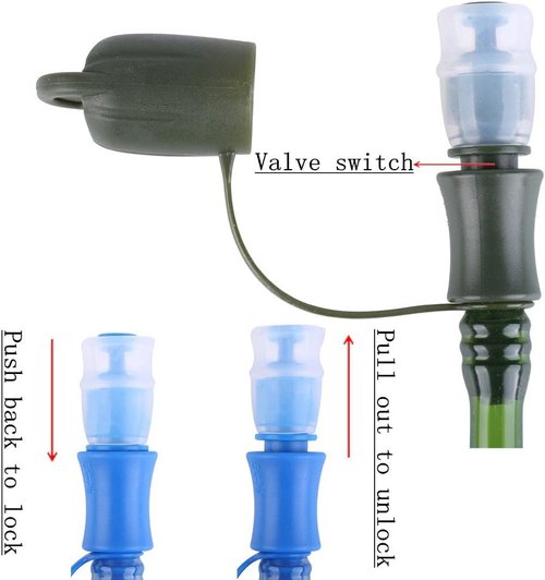 2 Pack Hydration Bladder 2 Liter/70 oz - Water Bladder Pack of 2(1 Piece Blue+1 Piece ArmyGreen) - BPA Free Hydration Pack Replacement