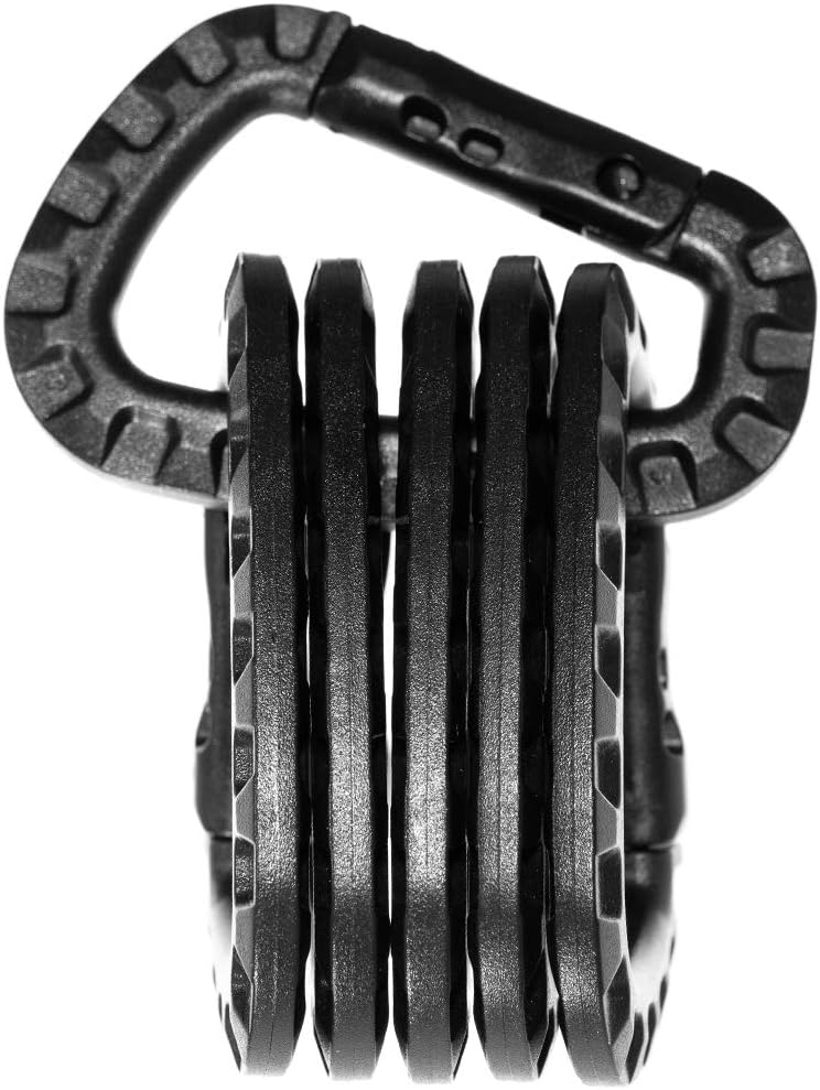 Tactical Carabiner Keychain 6 Pack - Durable Plastic Carabiners - Lightweight Spring Snap Gear - Utility Hooks for Backpacks, Buckles, Hanging Gear, and Outdoor Recreation