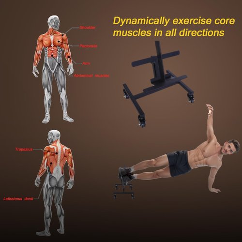 BLRZHFC Dynamic Core Trainer, Full Core Fitness Workout, Abdominal Trainer Blast Workout Machine, Black