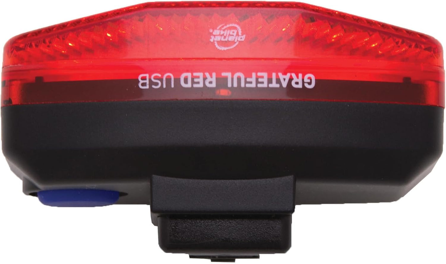 Planet Bike Grateful Red USB Bike Tail Light 4.5 x 2.25 x 2.75"