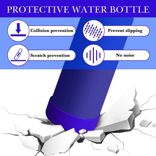 Linkidea Water Bottle Boot Compatible with YETI Rambler Bottle 36oz, Silicone Anti-Slip Water Bottle Bottom Sleeve Cover Protector, Bottle Bumper (Offshore Blue / 2 Pack)