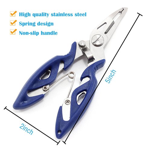 PIYIENR Small Fishing Pliers 2 Multi-Function Scissors Braid Cutters Lightweight Stainless Steel Fishing Tools Split Ring Opener Fish Gripper Hook Remover Gear Accessories