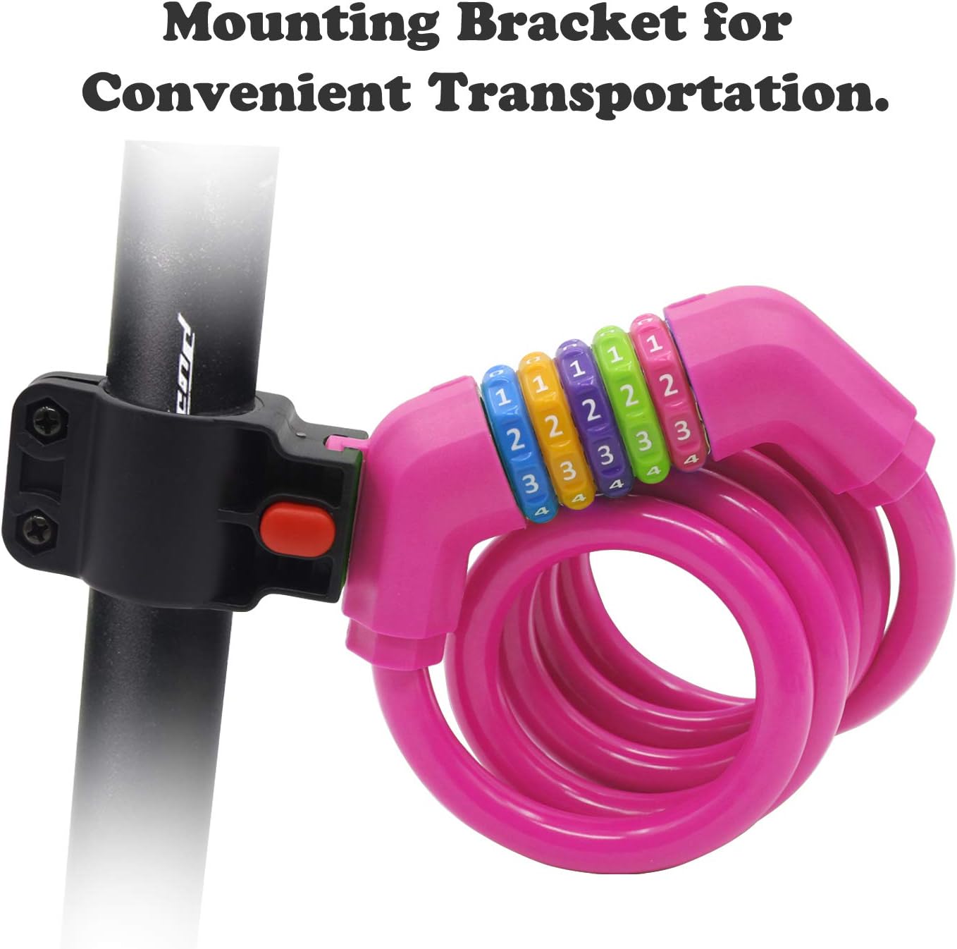 Sport Bike Lock Cable, 4-Feet Bicycle Cable Lock with 5-Digit Resettable Combination Bike Cable Lock Orange