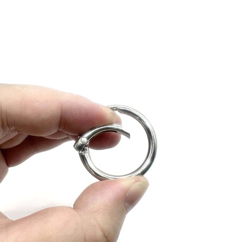 20 Pack 0.75 Inch Keychain Clips，Round Small Carabiner Clip for Key, Metal Keyring Hook Buckle Clip (Silver)