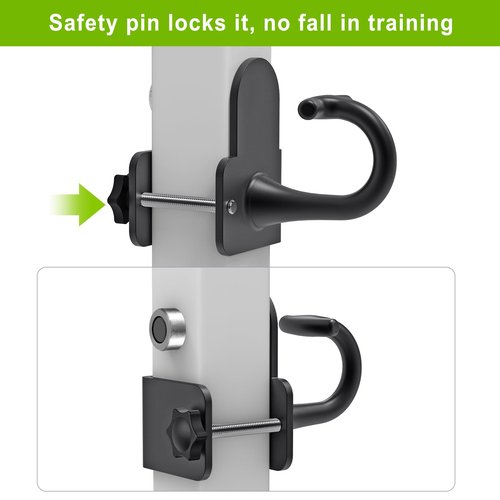 Kipika Anchor for Resistance Bands Fits 2" x 2" Power Rack with 5/8" or 1" Hole - Heavy Duty Steel Hooks with Rubber Pads for Home Gym Workouts, Strength Training,and Physical Therapy Exercise, 2 Pack