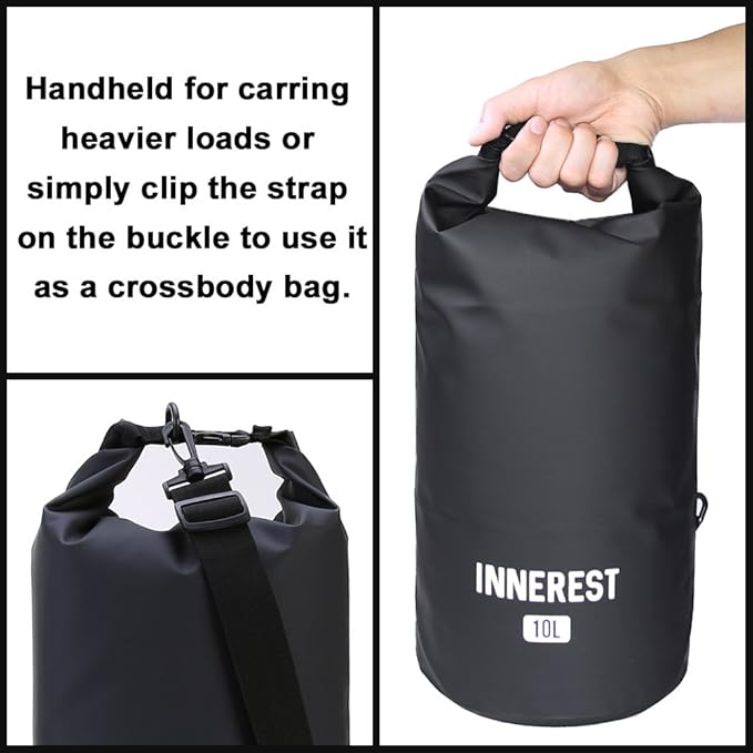 Waterproof Dry Bag Lightweight Sack for Outdoor Water Recreation Beach Boating Camping Fishing Kayaking with a Waterproof phone pouch (Matte Yellow, 15L)