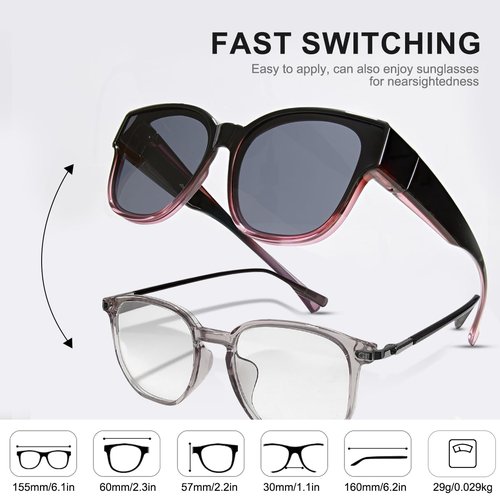 WGKVP Polarized Sunglasses, Ultra-Light and Durable glasses, UV400 Protection for men and women (Clear Pink)