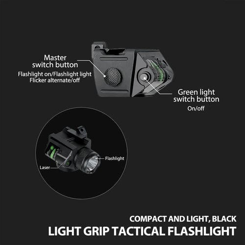 ZORVEX Tactical LED Flashlight with Green Lase, Rechargeable 600 Lumen Green Laser Tactical Flashlight - Dual Modes with Picatinny Rail Mount, Class IIIA