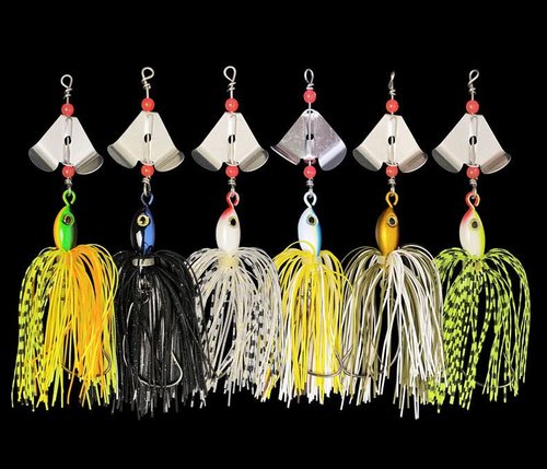 Spinnerbait Fishing Lures Kit Spinner Baits Set-6pcs Bass Fishing Buzzbait Spinnerbait Multicolor Bass Trout Salmon Metal Spinner Baits Chatterbaits Swim Jigs for Freshwater Saltwater Fishing