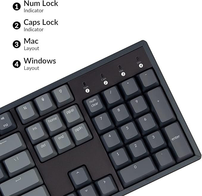 Keychron K10 RGB Full Size Layout Hot-Swappable Mechanical Keyboard for Mac Windows, Multitasking 104-Key Bluetooth Wireless/USB Wired Gaming Keyboard with Keychron K Pro Red Switch Aluminum Frame