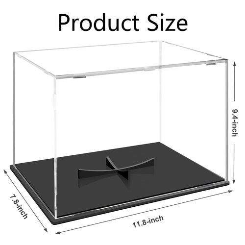 Frigatebird Acrylic Football Display Case, Easy Assembly Required Box with Removable Football Stand, Detachable Display Box, Memory Storage Box for Football Display (12x8x9), Transparent