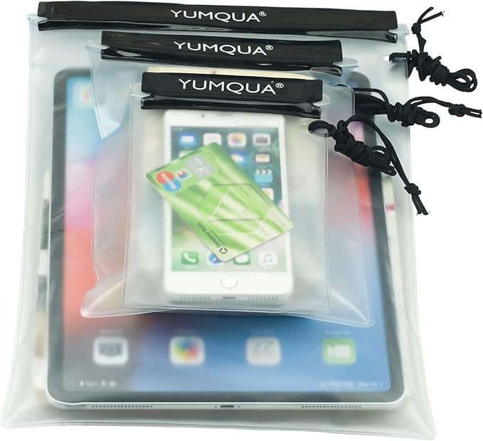 Clear Waterproof Bags, Water Tight Cases Pouch Dry Bags for Camera Mobile Phone Maps Pouch Kayak Military Boating Document Holder