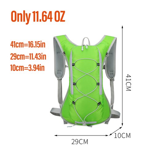 TFO Hydration Backpack 12L with Water Bladder 2L Hiking Water Backpack Women Men Hydration Pack Insulated Lightweight Day Hydropack with Storage for Hiking, Biking, Running (Green)