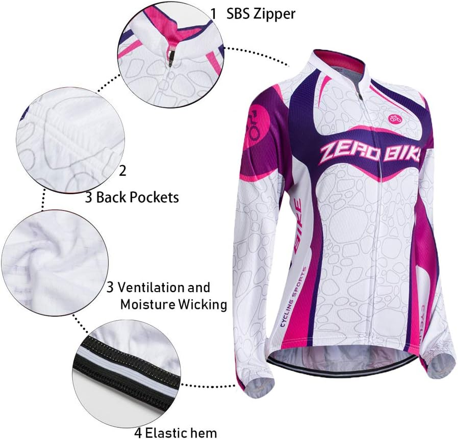 Women's Breathable Long Sleeve 3D Gel Padded Bicycle Cycling Suit Mesh Cloting Pants Set UV Protective