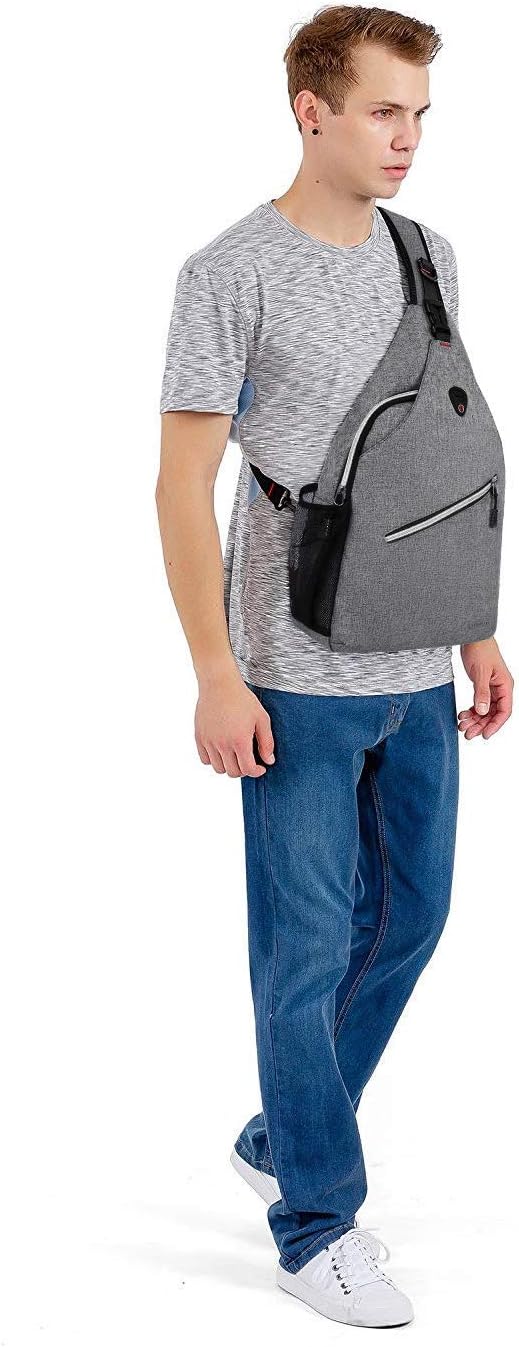 MOSISO Rope Sling Backpack (Up to 13 inch), Multipurpose Crossbody Chest One Shoulder Outdoor Travel Hiking Daypack, Black