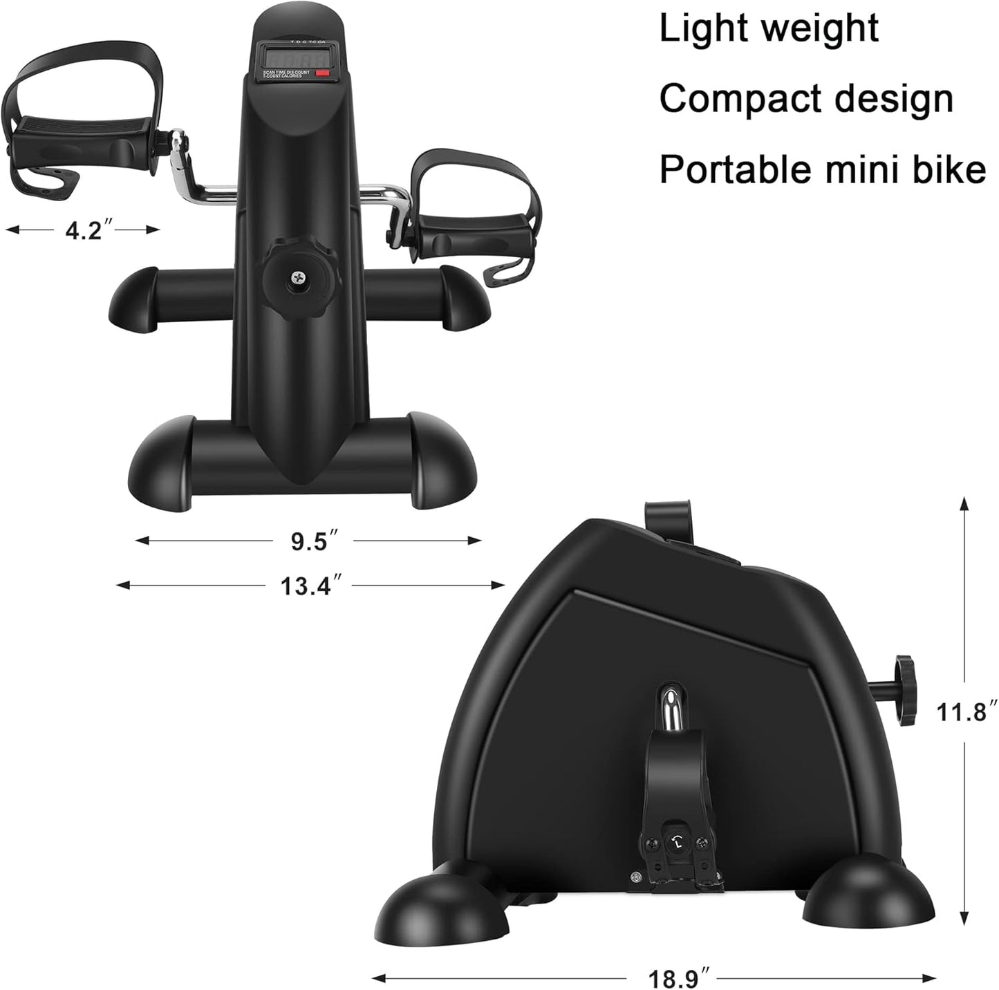 Pedal Exerciser Mini Exercise Bike for Leg and Arm Cycling Recovery Exercise Low Resistance Portable Bike