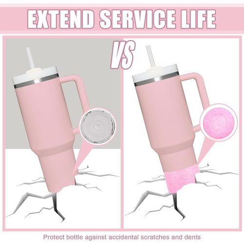 SDIDVIEXPERT 6Pcs Accessories for Stanley Cups,Siliocne Water Bottle Boots Cover Charm Keychain Cute Hanging Charm for Stanley Tumbler Cup 40oz (Pink)