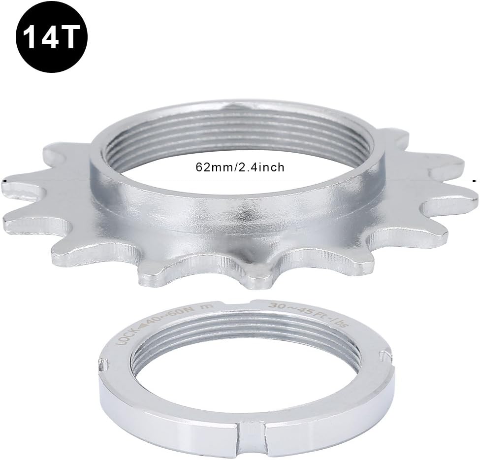 Single Speed Freewheel, High Strength Steel Sprocket Freewheel Parts for Fixed Gear 13/14/15/16T(14T) Fixed Gear Cog Single Speed Chain Single Speed Cog 14T 14T