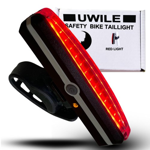 UWILE Ultra Bright Bike Taillight for Road Safety. Red Rechargeable Led Rear Light for seatpost Handlebar and Helmet. Day and Night Riding. Flex mounting Bicycle Road MTB eBike Scooter