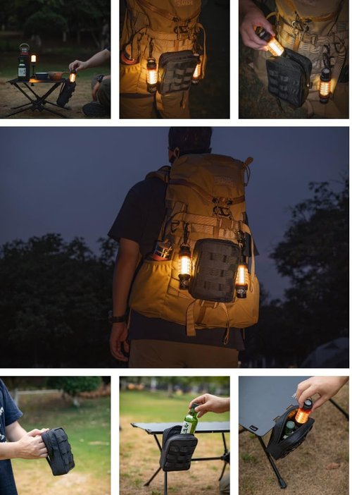 CAMPINGMOON Tactical Admin Molle Pouch Military Camping Tool Bag Storage Case for Peg Hammer Lantern Coyote BG-40
