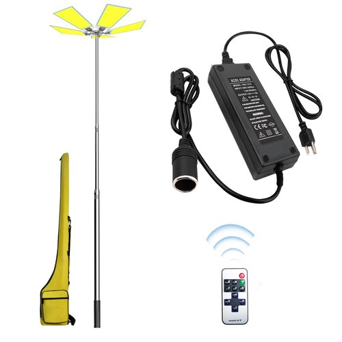 CONPEX 35000lm LED Telescopic Camping Lights Portable Outdoor with Remote and Ac to Dc 110V to 12V Converter
