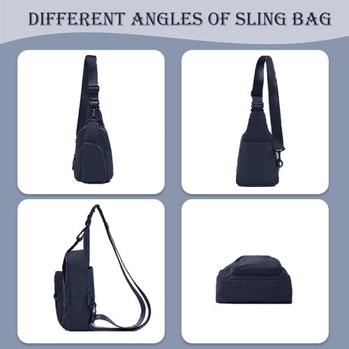 BAKLUCK Small Sling Bag for Women Men, Small Crossbody Sling Bag with Adjustable Straps Daily Chest Bag Lightweight Casual Backpack for Traveling Hiking Blue