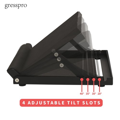 Gresspro Gresspro Steel Slant Board Calf Stretcher, Squat Wedge with 4 Adjustable Incline, 500LBS Weight Capacity, Knees Ankle Heel Stretching Training for Home or Gym (Black)