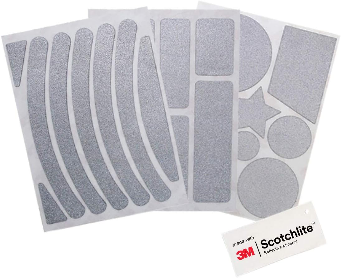Salzmann 3M Reflective Stickers - Soft Stickers for Backpacks, Bikes, Helmets, prams, etc. - Made with 3M Reflective Material