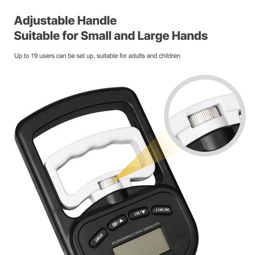 Grip Strength Tester,Hand Grip Dynamometer,396lbs / 180kg Electronic Hand Gripper Strength Trainer with LCD Display for Sports, School, and Home Use