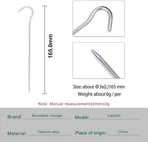 iBasingo Titanium Alloy Pegs Camping Tent Pegs Portable Elbow Grass Nail Tent Hardware