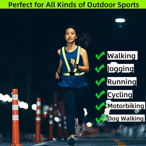 Accfore Reflective Safety Vest Set of 6,High Visibility Vest Adjustable Straps,Safety Reflective Gears for Walking,Running,Outdoor Jogging,Cycling,Workers(Orange)