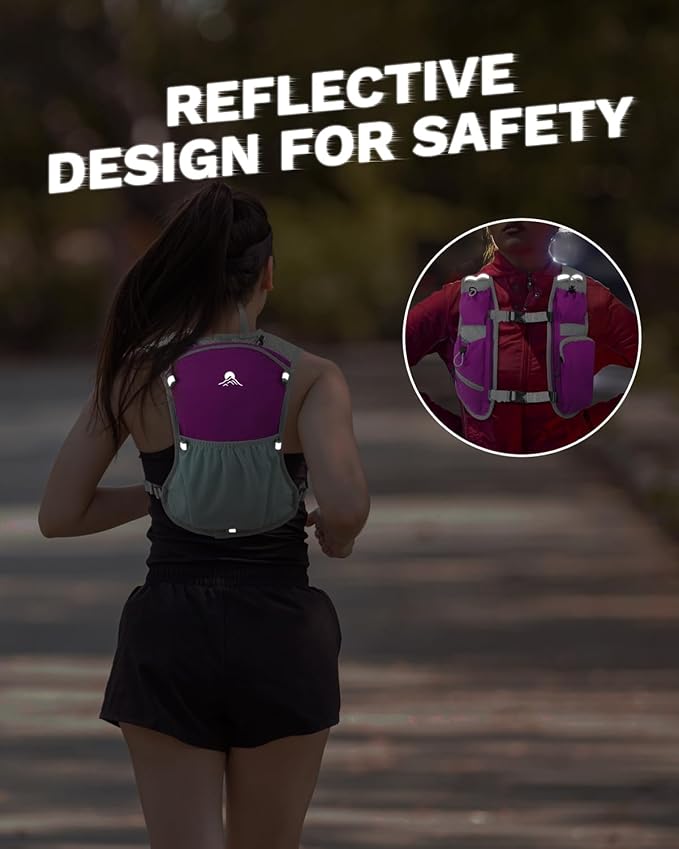 Running Vest for Women and Men, Hydration Backpack for Runners, Trail, Hiking, Biking and Walking, with Front Phone Holder, Adjustable Chest and Waist Strap
