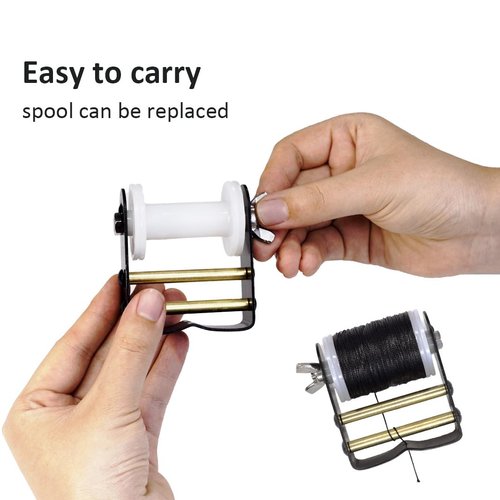 Luoyer Archery Bowstring Serving Thread and Bowstring Serving Jig Set Archery Nylon String Maintenance Accessories for Tying Peep Sight for Compound Bow Recurve Bow Black