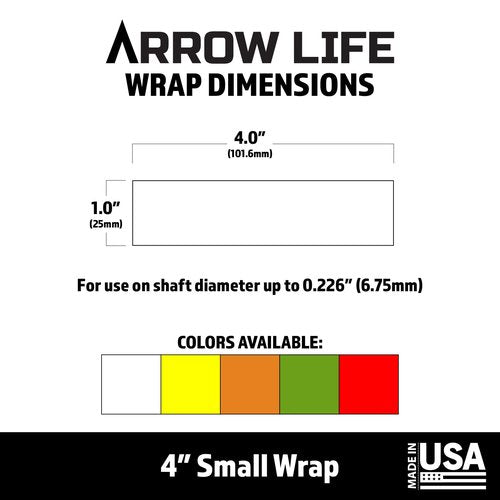 Arrow Life 4" Arrow Wraps 12 Pack Yellow 1" Width